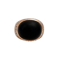 Ring with ebony cabochon