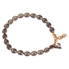 Men's Titanium Marine Link Bracelet, 9kt Red Gold Ringlets