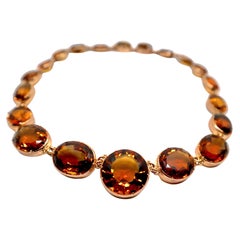 19th Century Citrines (Approx. 300 Carats), Gold and Silver Necklace
