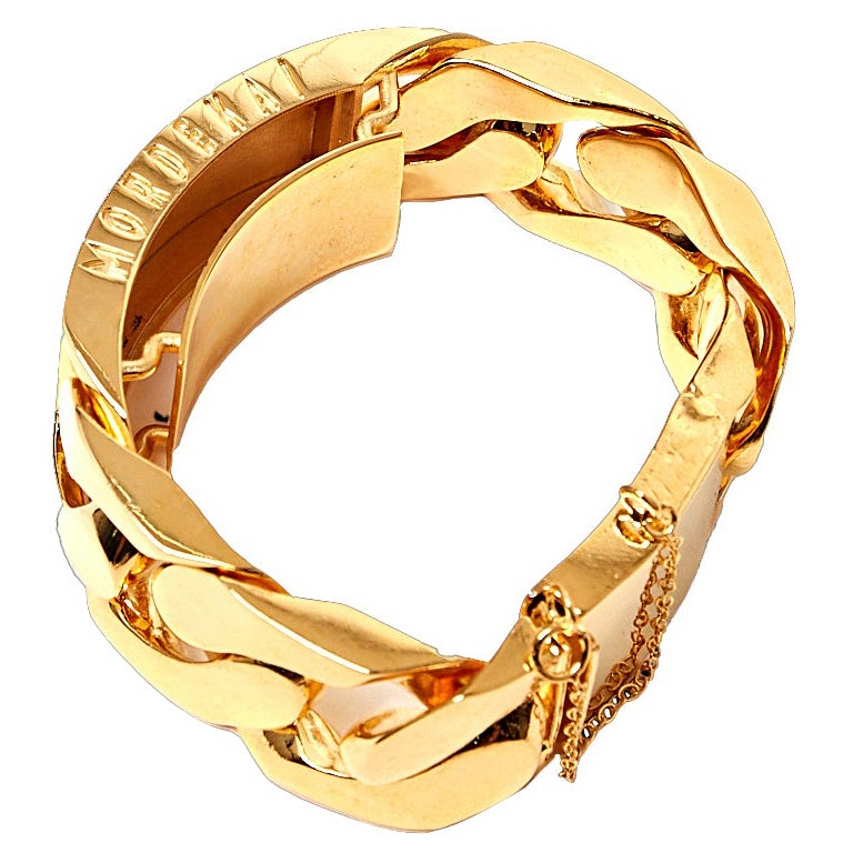 Kuban chain raised-ID bracelet  For Sale