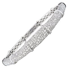 Nigaam 5,21 ct. pt. Bracelet jonc en or blanc 18 carats avec diamants taille ronde brillants