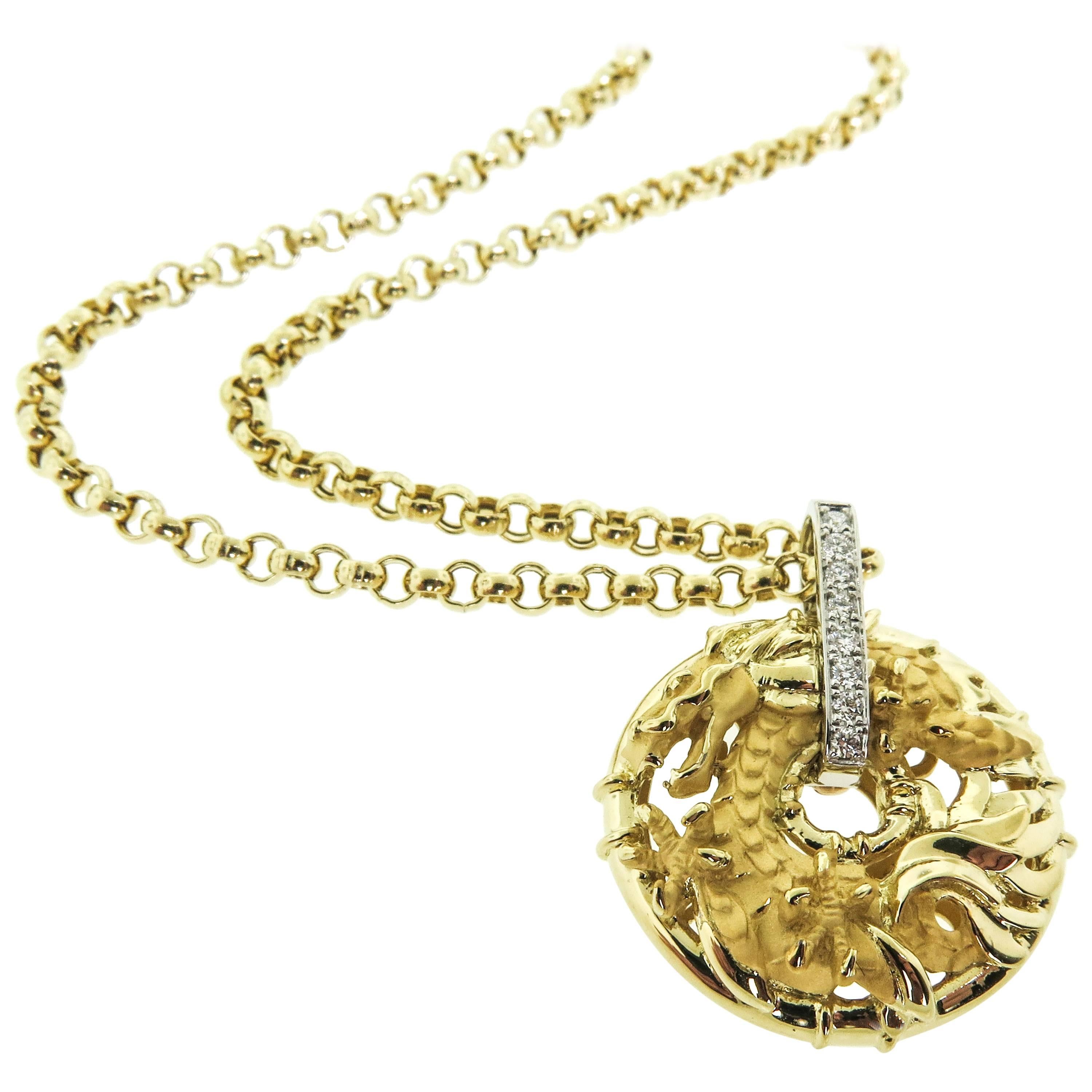 Carrera & Carrera Diamond Gold Dragon Necklace