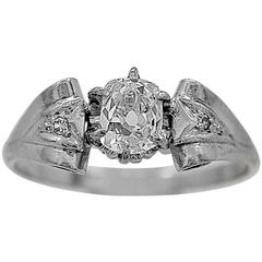 Art Deco Diamond Gold Engagement Ring 