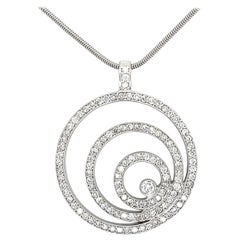 2.35 Carat Round Triple Circle Diamond Pendant Necklace
