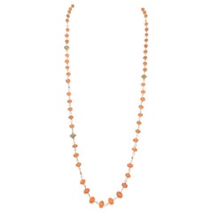 206 Carats Orange Spessartite Necklace with Diamond Accents