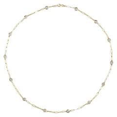 0.75 Carat Diamond by the Yard Paper Clip Necklace 14K Yellow Gold