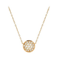 18 Karat Gold 0,15 Karat Diamant Minimalistische Cluster-Scheiben-Halskette
