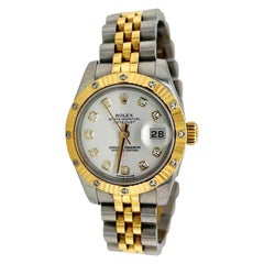 Rolex Datejust Ladies Stainless Steel Yellow Gold with Diamonds Ref 179313