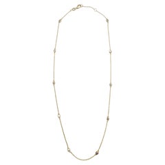 0.75 Carat 10 Station Diamond by the Yard Necklace 14 Karat Yellow Gold