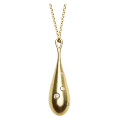 Olivia Shih 14k Liquid Gold Drop Pendant in Medium with Diamonds