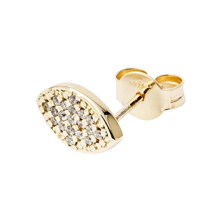 Clous d'oreilles en or jaune 18 carats avec diamants et séquoia de la collection Giselle