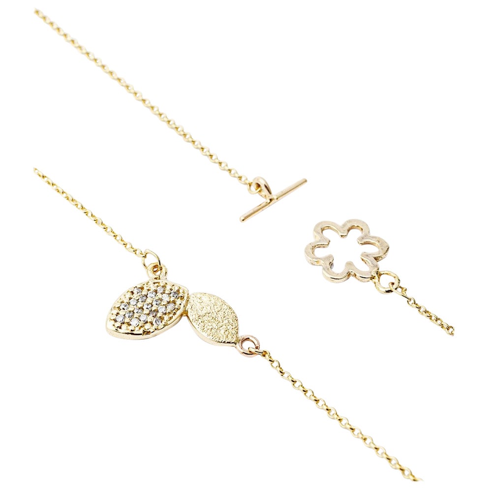 Giselle Kollektion Azalea 18kt Gelbgold Choker-Halskette mit Diamanten