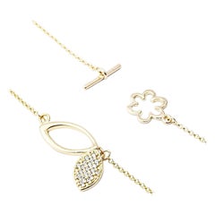 Giselle Kollektion Abelia 18 Karat Gelbgold Choker-Halskette mit Diamanten
