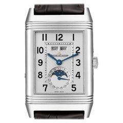 Jaeger LeCoultre Grande Reverso Moonphase Steel Mens Watch Q3758420