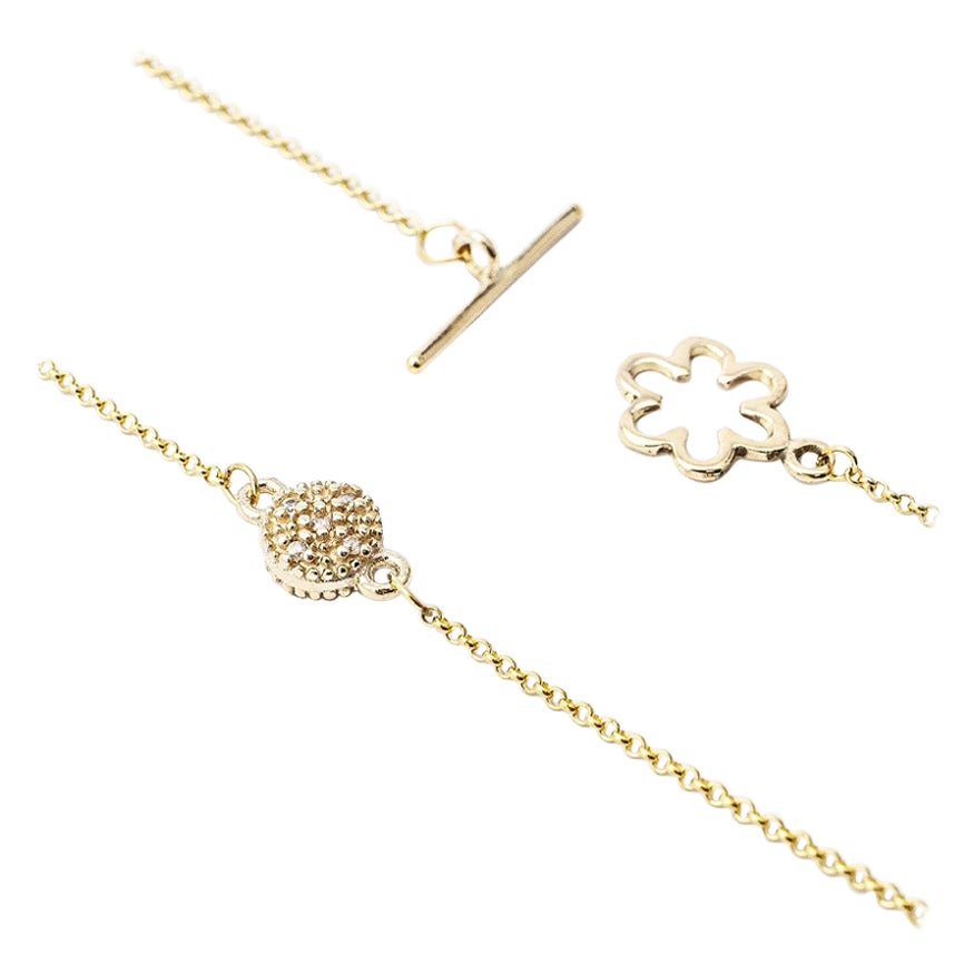 Giselle Collection Bellatrix Collier en or jaune et blanc 18 carats avec diamants point clair