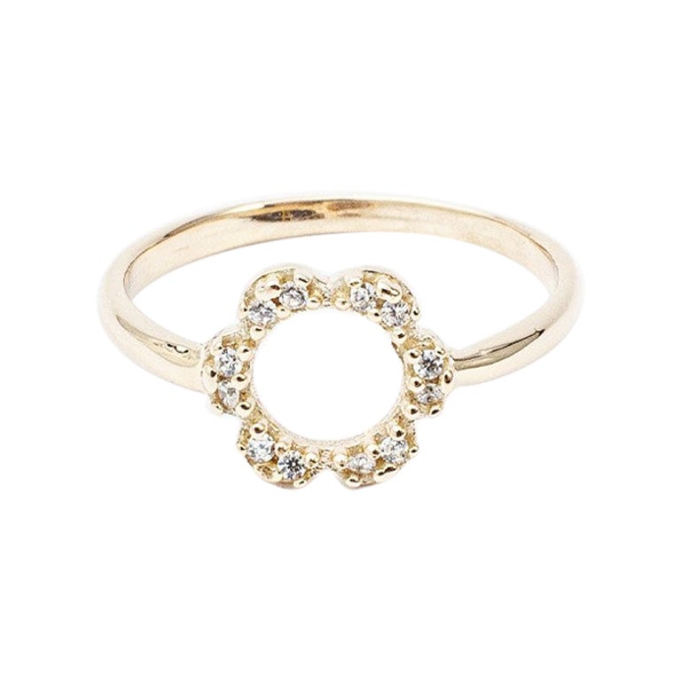 Giselle Collection Gioia 18kt Yellow Gold Ring with Diamonds For Sale