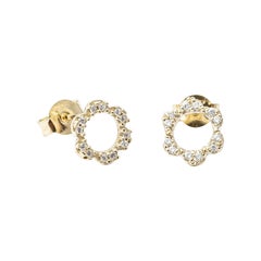 Boucles d'oreilles « Serenita » en or jaune 18 carats avec diamants de la collection Giselle