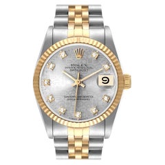 Rolex Datejust Midsize Steel Yellow Gold Diamond Ladies Watch 68273 Box Papers
