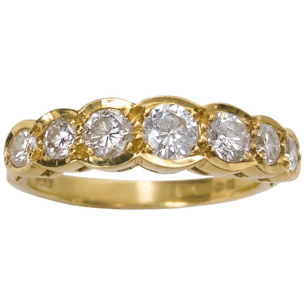 0.94 Carat Diamond Gold Half Eternity Ring London