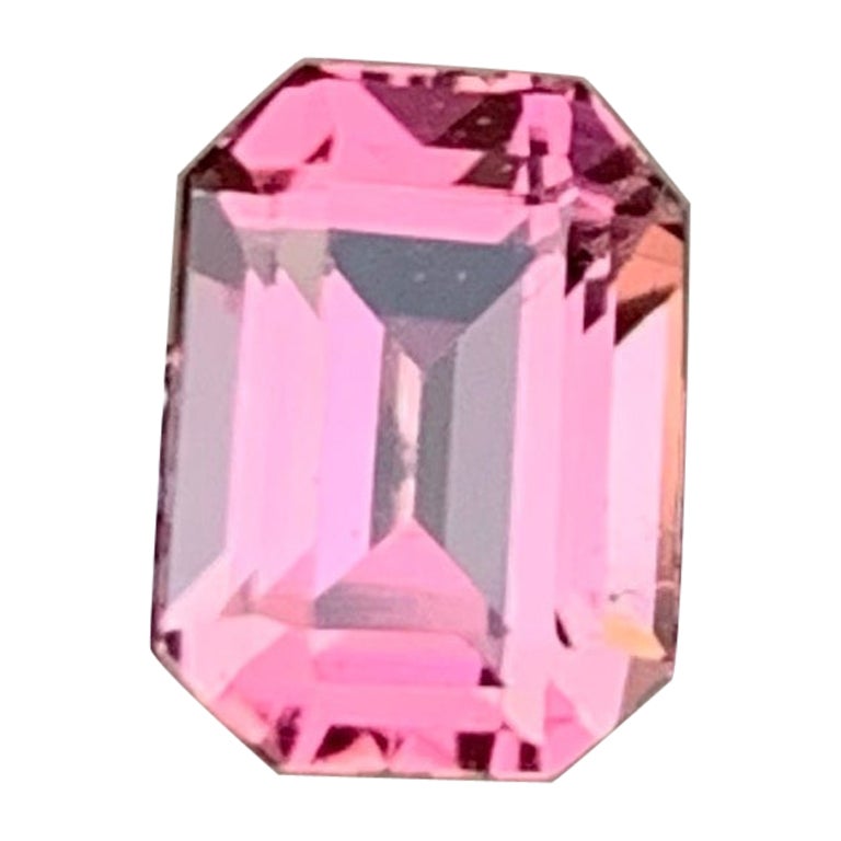 Bague en tourmaline naturelle rose pâle de 1,10 carat, pierres précieuses non serties, bijouterie en vente