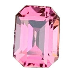 Bague en tourmaline naturelle rose pâle de 1,10 carat, pierres précieuses non serties, bijouterie
