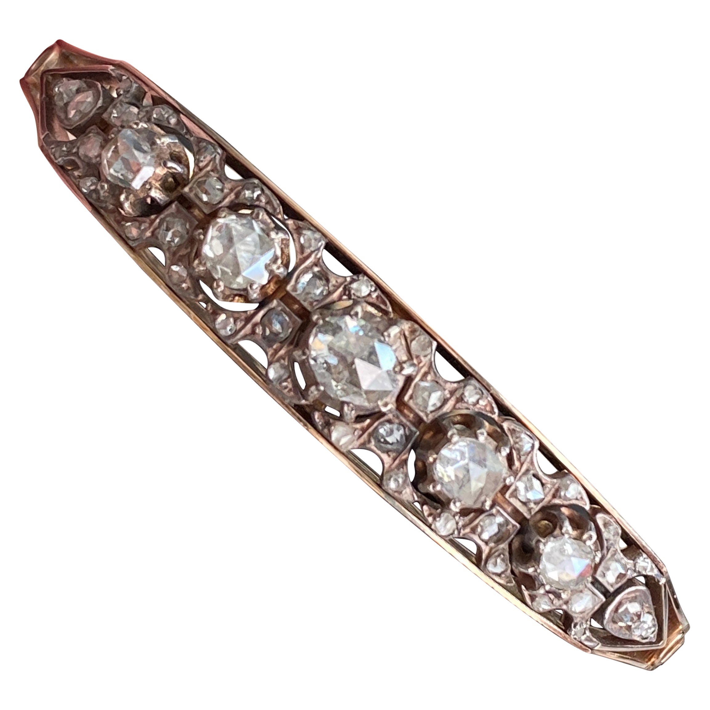 Victorian 1.68 Carat Diamond 18K Bangle Bracelet For Sale