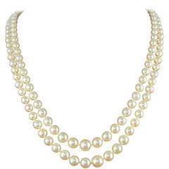 1950s Double Strand Japanese Cultured Pearl Necklace