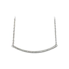 18k Gold Diamond Bar Necklace Curved Bar Necklace Bridal Necklace