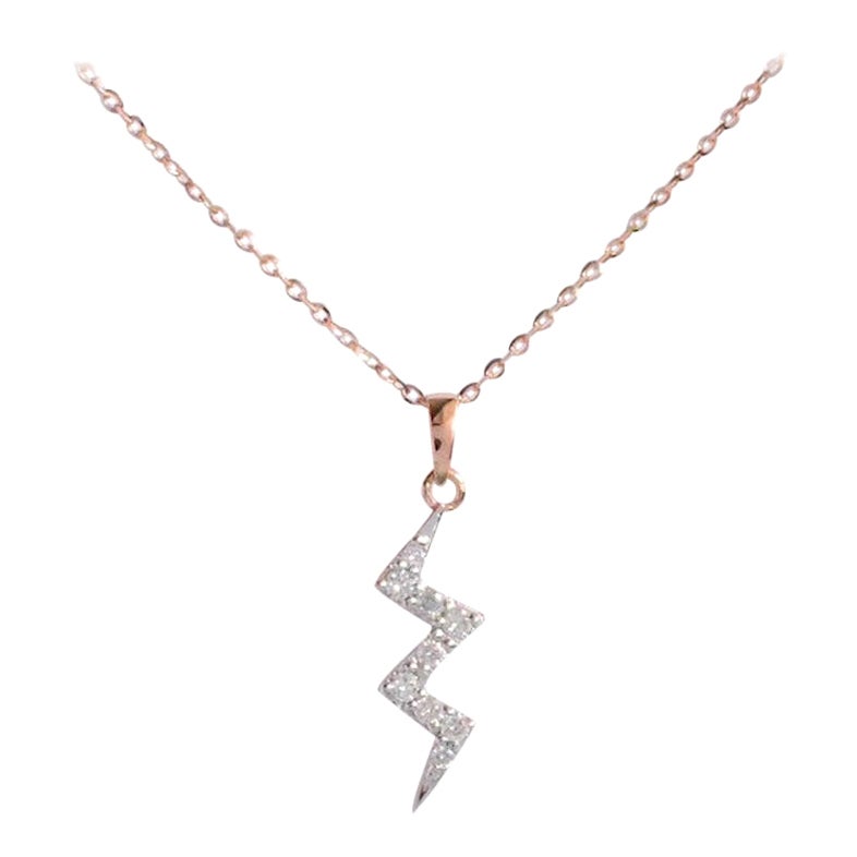 Diamond Thunderbolt Necklace made of 18k Solid Gold available in three colors, Rose Gold / White Gold / Yellow Gold.

Natural genuine round cut diamond each diamond is hand selected by me to ensure quality and set by a master setter in our studio.
