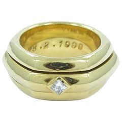 Piaget Rotating Center Band Princess Cut Diamond Gold Band Ring 9