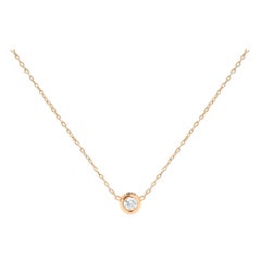 Collana con solitario di diamanti da 0,20 carati in oro 18 carati con castone