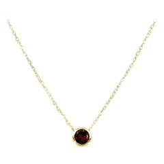 14k Gold 5 mm Solitaire Gemstone Necklace Birthstone Necklace Gemstone Options