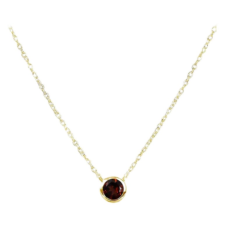 10k Gold 5 mm Solitaire Gemstone Necklace Birthstone Necklace Gemstone Options For Sale