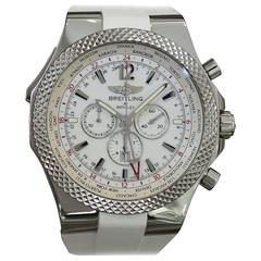 Breitling Stainless Steel White Dial Chronograph Automatic Wristwatch 