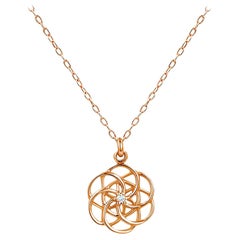 14k Gold Seed of Life Pendent Flower of Life Pendant Spiritual Necklace