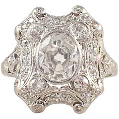 Art Deco Diamond Platinum Ring 
