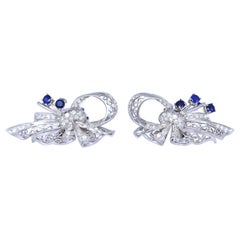 Two Platinum Brooches Sapphires Diamonds, 1930