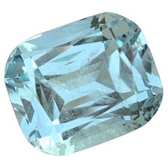 Exquisita aguamarina azul marino talla cojín 5,45 quilates Anillo de piedras preciosas Joyería