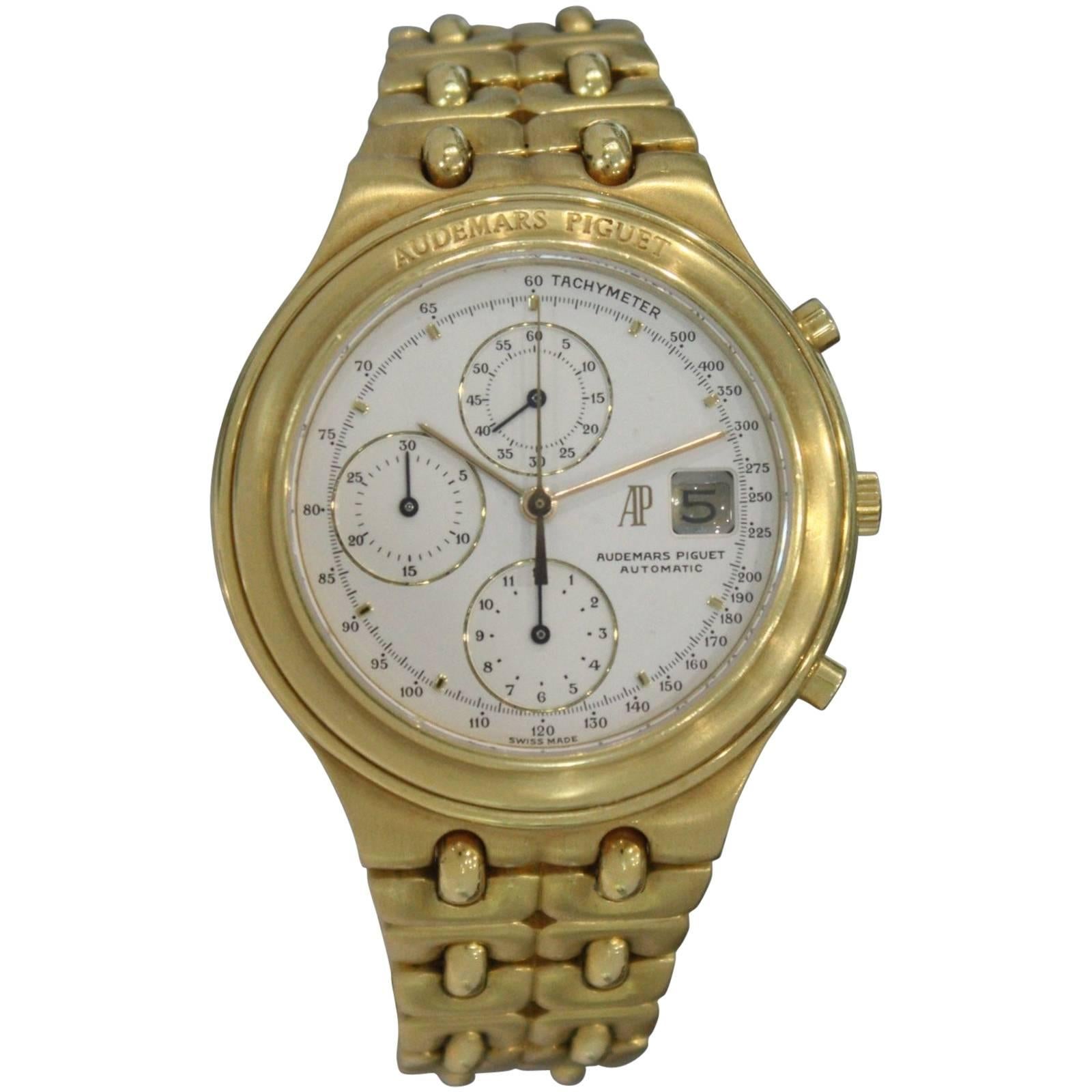 Audemars Piguet Yellow Gold Huitieme Chronograph Automatic Wristwatch 