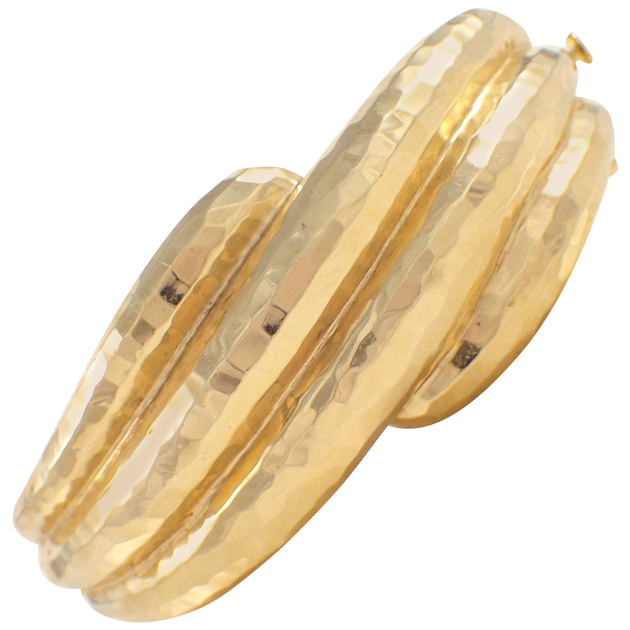 M. Rotkel Hammered Gold Bangle Bracelet