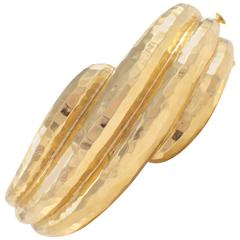 M. Rotkel Hammered Gold Bangle Bracelet