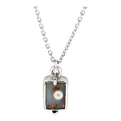 Square Opal Drop Necklace
