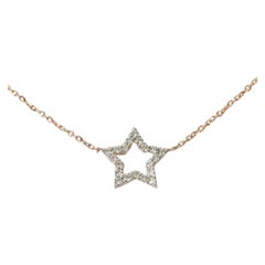 Collier étoile en or 18k avec diamants Collier à breloques minimaliste