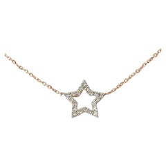 14K Gold Diamant-Stern-Halskette Minimalistische Charm-Halskette