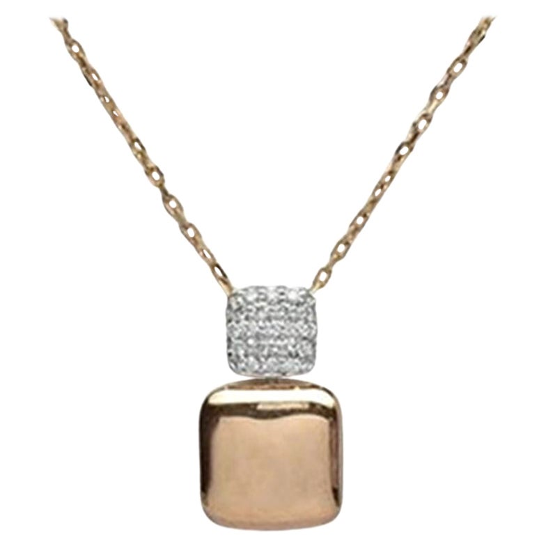 This Elegant Minimalist Lucky Pillow Charm Necklace is made of 14k solid gold
Available in three colors of gold: White Gold / Rose Gold / Yellow Gold.

Lightweight and gorgeous natural genuine round cut diamond. Each diamond is hand selected by me