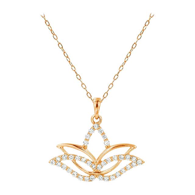 Ohm Spiritual Diamond 18 Karat Gold Pendant Necklace For Sale at ...
