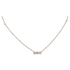 14k Gold Diamond Bezel Necklace Diamond Bar Necklace