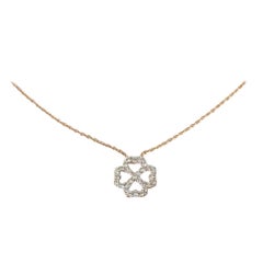 18 Karat Gold Lucky Clover Diamant-Halskette Zarte Kleeblatt-Halskette