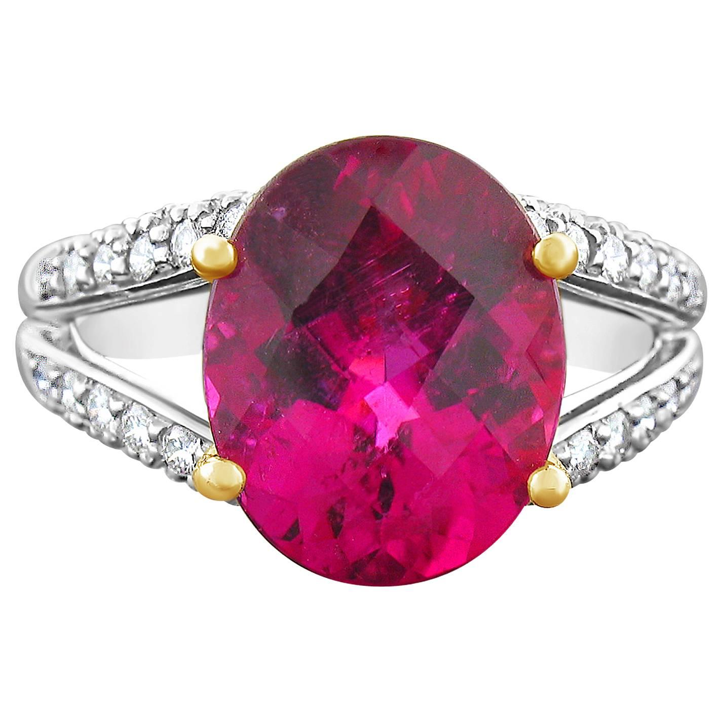 Richard Krementz Rubelite Diamond Gold Platinum Ring