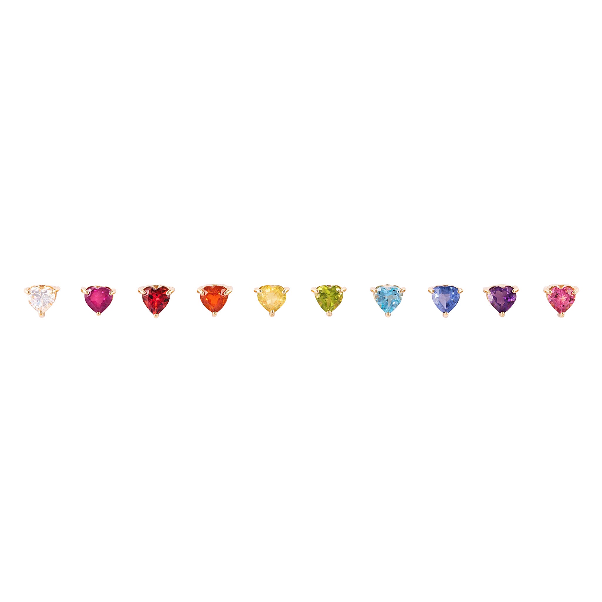Rainbow Heart Stud Earrings 'Single Earing'